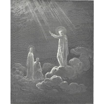 HEAVEN OF VENUS - CHARLES MARTEL 1903 Gustave Doré ANTIQUE ENGRAVING