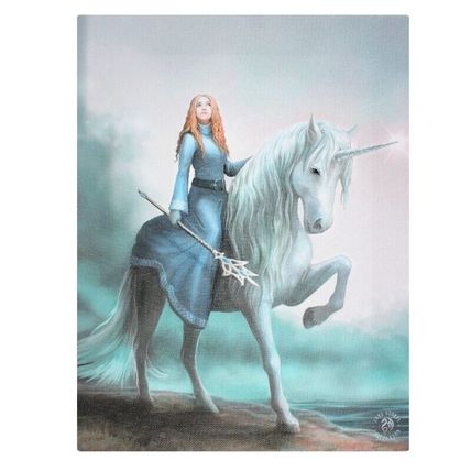 Anne Stokes Unicorn Canvas Wall Plaque Hanging 'Journey Starts' Design Fantasy