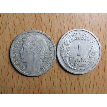 France Republic 1946B 1 Franc Coin