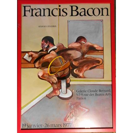 1977 Francis Bacon Poster - Oeuvres Recentes, Galerie Claude Bernard; framed