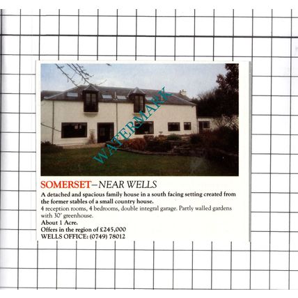 Wells Somerset House Sale Advert - 1991 Clipping