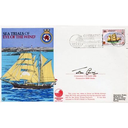 Sea Trials Of Eye Of The Wind Ship Commodore John Carlill OBE Signed FDC