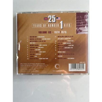 25 YEARS OF NO.1 HITS - 1974/1975 (UK AUDIO CD, 1996)