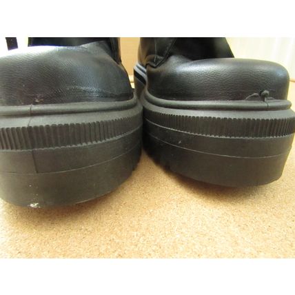 V for Very black 'biker' type laced boots Size 5 (slight fault see description