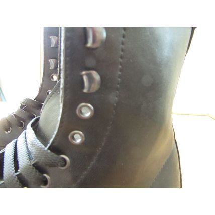 V for Very black 'biker' type laced boots Size 5 (slight fault see description