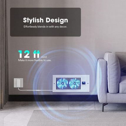 VIVOSUN Quiet Register Booster Fan 4”×10”, Smart Register Vent with Intelligent