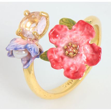 LES NEREIDES PARIS Gold Tone Mille Pensees Ring - NEW