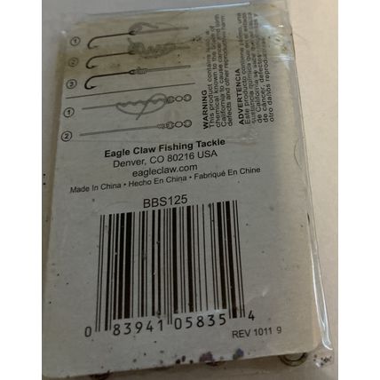 Eagle Claw Fishing Tackle Barrel Swivel -Size 5 -BBS125 - 10 pieces