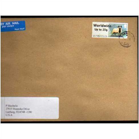 2012 W/WIDE UP TO 20g 'SHEEP' (BOGNOR)' (FONT ERROR) ON COVER (EBID9028)