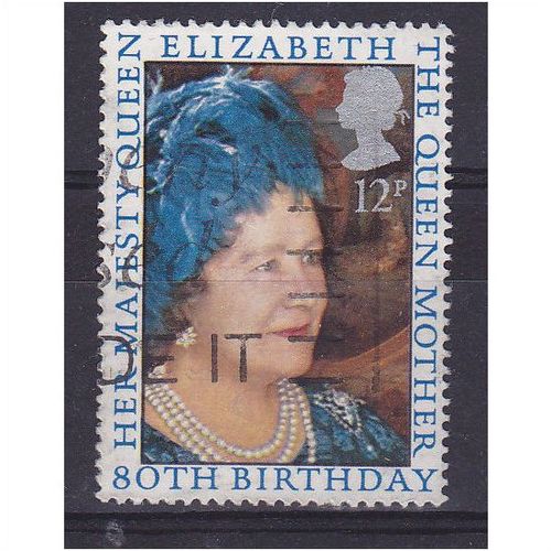 80th Birthday of Queen Elizabeth the Queen Mother stamp.Fine Used.sortedc