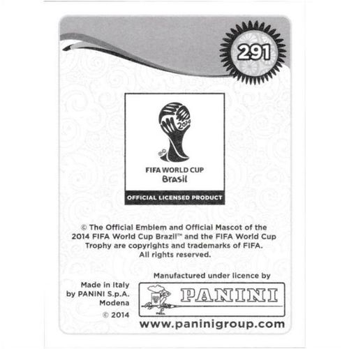 2014 Panini World Cup Soccer Stickers - #291 - Celso Borges