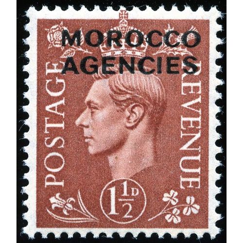 Morocco Agencies KGVI 1949 1½d Pale Red Brown Mounted Mint MM SG79 stamp postage