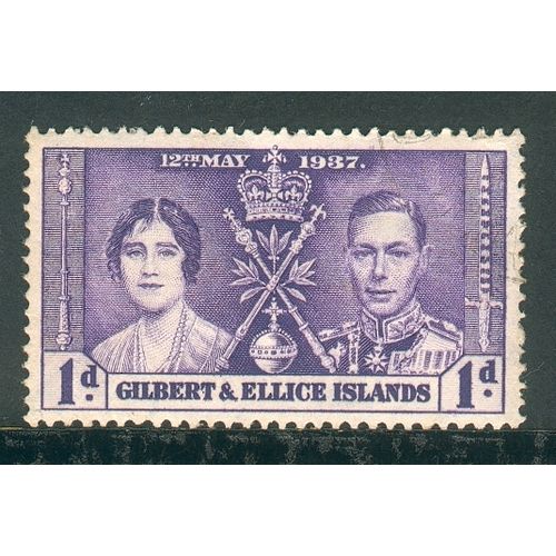 Gilbert & Ellice Islands 1937 - SG40 - 1d violet - Coronation - MH