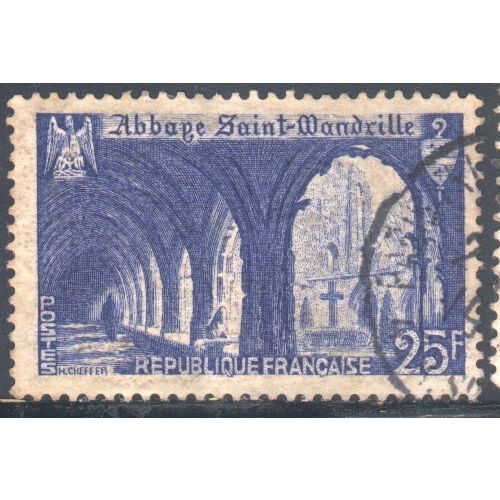 France 1949 - SG1068 - 25f blue - St. Wandrille Abbey - used