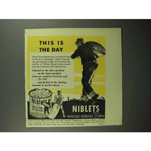1945 Green Giant Niblets Corn Ad - This is the Day