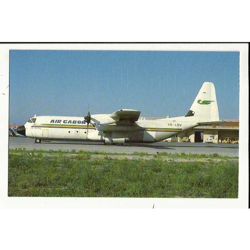 Aviation AIR GABON LOCKHEED L-382G Postcard by Buchair (8944)