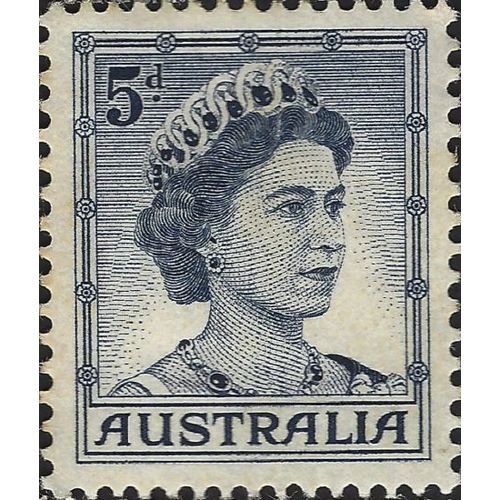 AUSTRALIA, Queen Elizabeth II, blue 1959, 5d