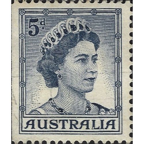 AUSTRALIA, Queen Elizabeth II, blue 1959, 5d, #2