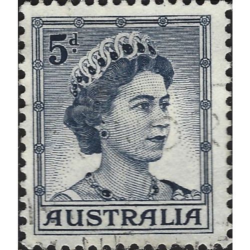 AUSTRALIA, Queen Elizabeth II, blue 1959, 5d, #3