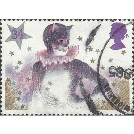 GB, CHRISTMAS, Pantomime cat, violet 1985, 34p