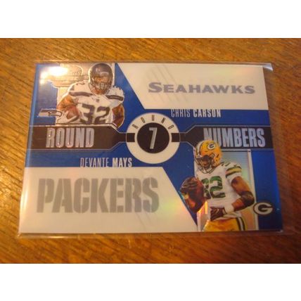 2017 Optic, Round Numbers Insert, CHRIS CARSON Rc, #'d 8/25, Seahawks