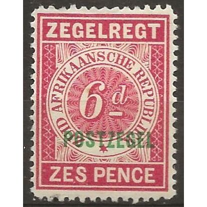 Transvaal 1895 SG215 6d Bright Rose Mounted Mint.