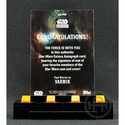 Topps Star Wars Galaxy 2018 – Autograph – Paul Warren