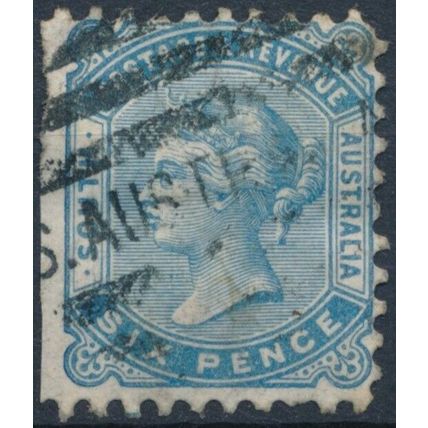 QV: 6d - South Australia 1895 - Used Hinged / Trimmed Left - SG 185