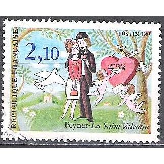 France 1985 Michel 2483 O Cote (2008) 1.00 € Peynet Les amoureux Cachet rond