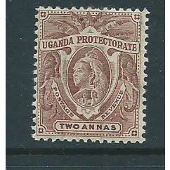 Uganda protectorate victoria sg86 2 annas mh sg 86 tropicalised gum