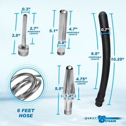 All In One 4 Tip Shower Enema System Shower Kit Clean Stream Anal Ass Butt Plug