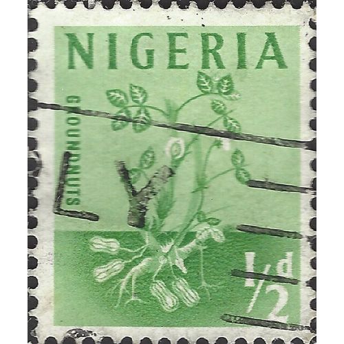 NIGERIA, Peanut plant, green 1961, ½d