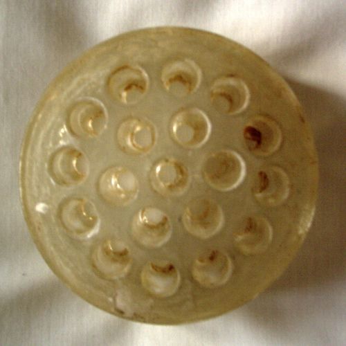 Victorian glass flower arranging base circa 1880 narrower holed see other one