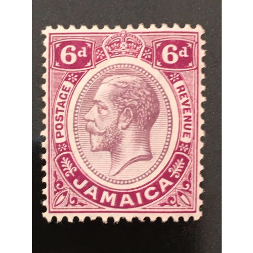 Jamaica KGV 1920 6d Dull Purple & Bright Magenta Mounted Mint MM SG 64b stamp