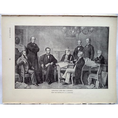 Antique print President Lincoln and his Cabinet by Carpenter History USA Litho