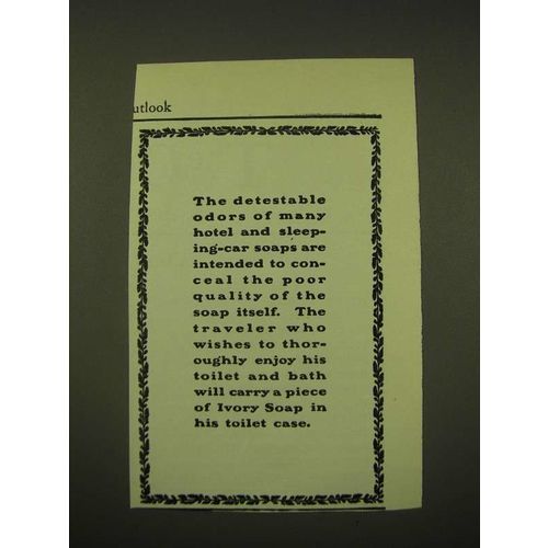 1902 Ivory Soap Ad - The detestable odors of many hotel and sleeping-car soaps