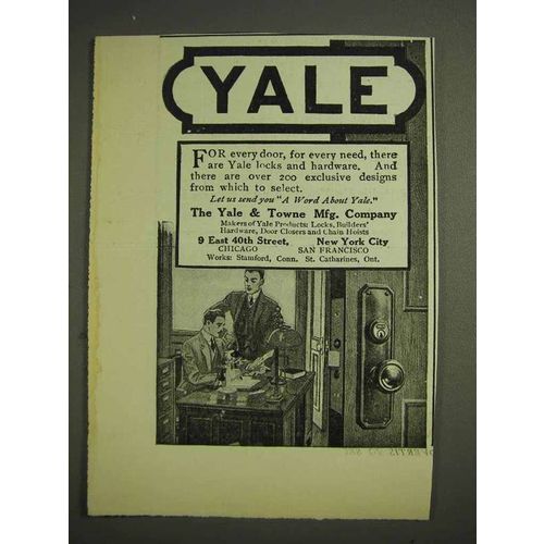 1914 Yale Locks and Hardware Ad - For Every Door