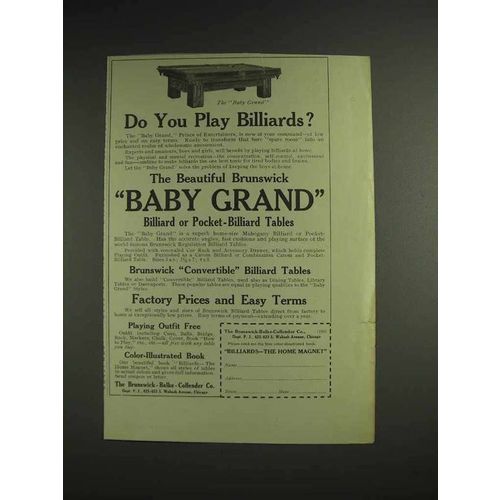 1914 Brunswick Baby Grand Billiard Table Ad - You Play?