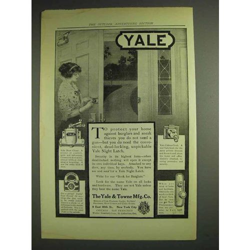 1914 Yale Night Latch Ad - Protect Against Burglars