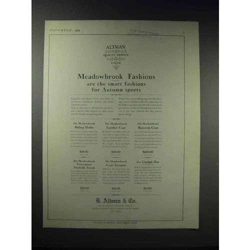 1925 B. Altman Co. Ad - Meadowbrook Fashions