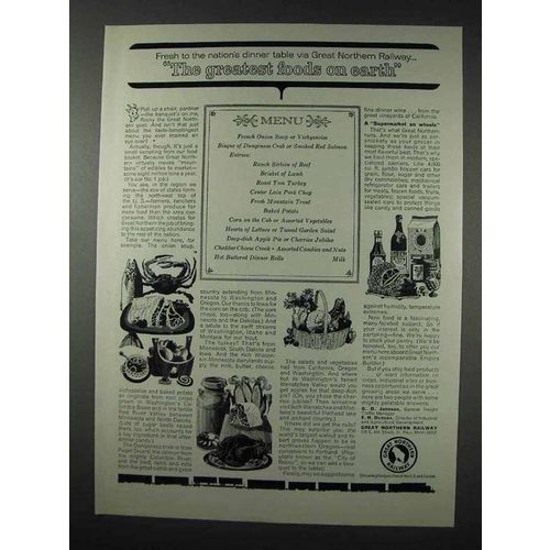 1963 Great Northern Railroad Ad - Greatest Foods