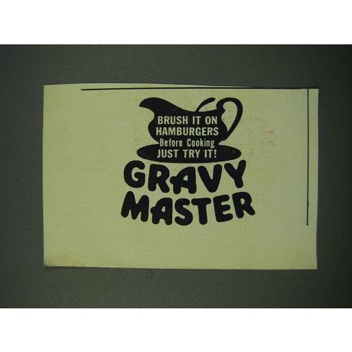 1963 Gravy Master Ad - Brush it on Hamburgers