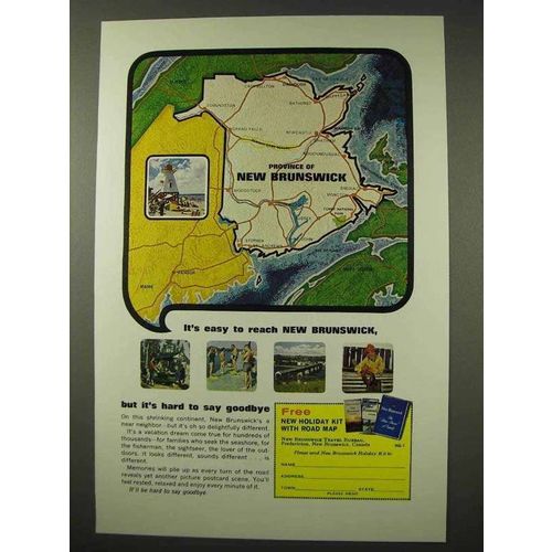 1963 New Brunswick Canada Tourism Ad - Easy to Reach