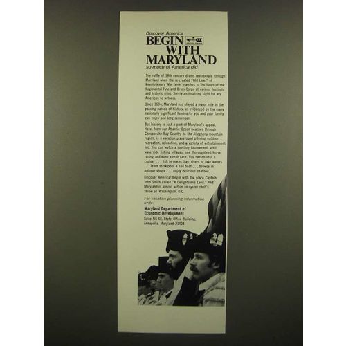 1968 Maryland Department of Economic Development Ad - Discover America