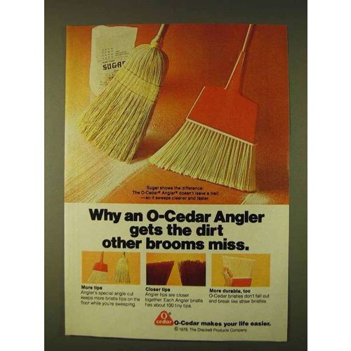 1979 O-Cedar Angler Broom Ad - Gets the Dirt
