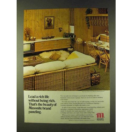 1979 Masonite BirchGrove Hardboard Paneling Ad