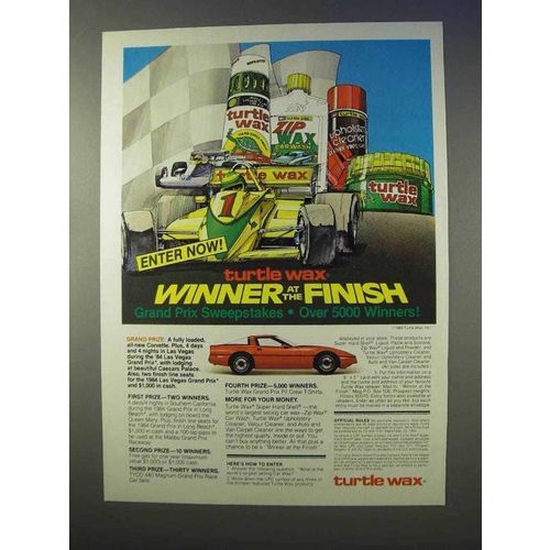 1983 Turtle Wax Products Ad - Corvette