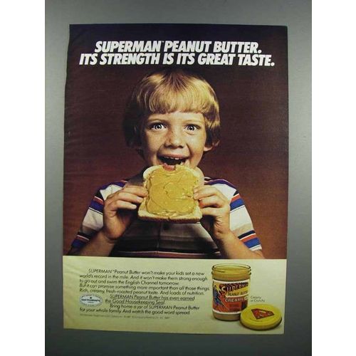 1983 Superman Peanut Butter Ad - Strength is Taste