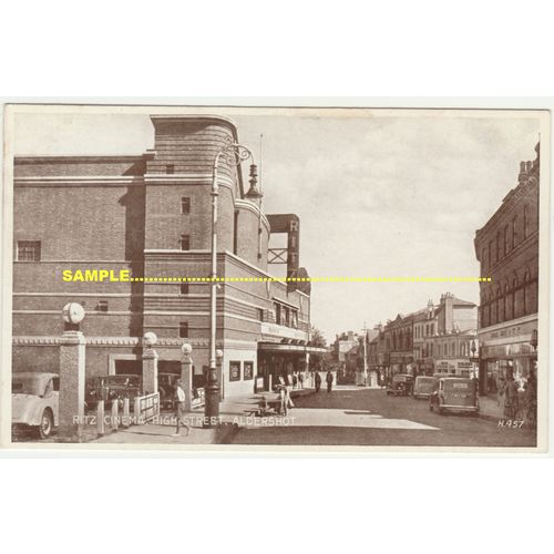 Aldershot C1950 Close Up RITZ CINEMA STREET SCENE, Cars, People, Hants