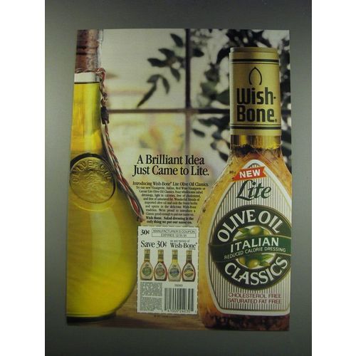 1991 Wish-Bone Lite Oilive Oil Classics Dressing Ad - A brilliant idea